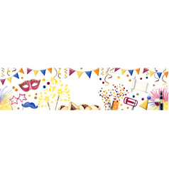 Watercolor Purim Horizontal Banner Template