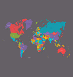 World Political Earth Map In Retro Color Palette