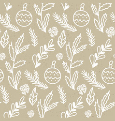 Christmas Seamless Pattern On A Beige Background