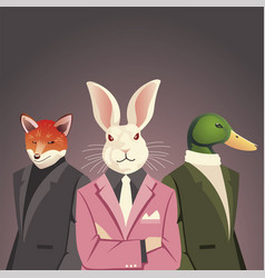 People Art Animal Rabbit Duck And Fox In Suit