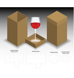 Rigid Box For Wine Glass Mockup With Dieline