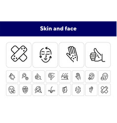 Skin And Face Line Icon Set