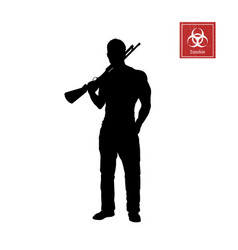 Black Silhouette Of Man With Shotgun