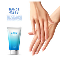 Hand Care Cream Realistic Poster