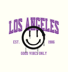 Los Angeles T-shirt Design With Graffiti Smile