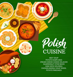 Polish Cuisine Menu Cover Vegetable Meat Dishes