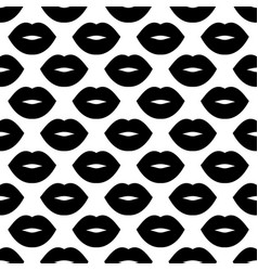 Sexy Lips Seamless Pattern With Black