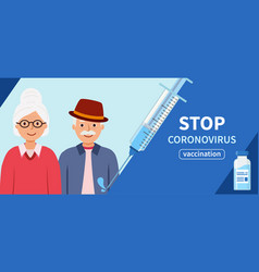 Banner Stop Coronavirus Vaccination Elderly