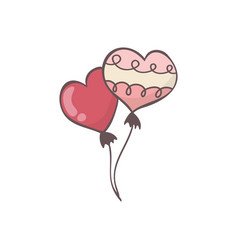 Clipart Of A Pair Heart Shaped Balloons