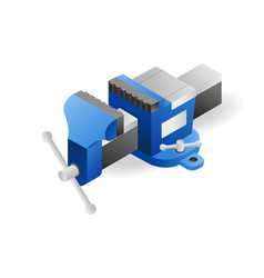 Flat 3d Isometric Concept Of Workpiece Clamp Vise