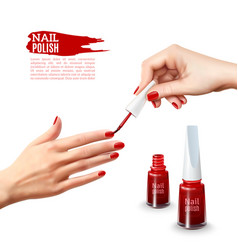 Manicure Nail Polish Hands Realistic Poster