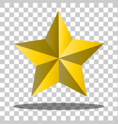 Shiny Gold Star Icon With Shadow