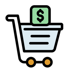 Shopping Payment Cancellation Icon Flat