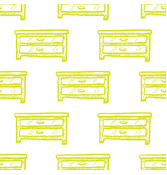 Bedside Table Seamless Pattern On White