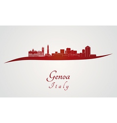 Genoa Skyline In Red