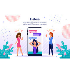 Haters Cyberbullying Flat Poster Template