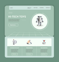 Hi-tech Toys Flat Landing Page Website Template