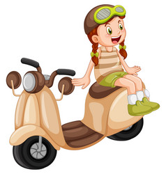 A Motorcycle With Girl Cartoon