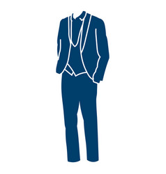 Blue Wedding Suit Cut Out