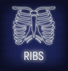 Concept Thoracic Cage Ribs Bone Icon Glow Neon