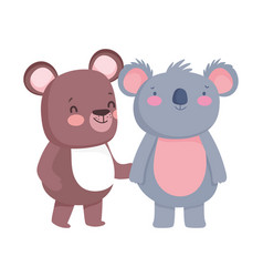 Little Teddy Bear And Koala Cartoon Character