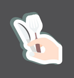 Sticker Holding Fork And Knife Suitable For Hand