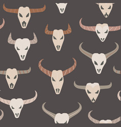 Western Cow Bull Skulls Ethnic Seamless