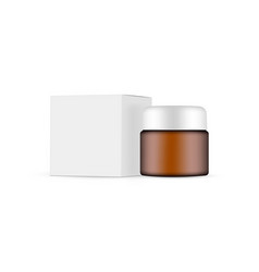 Amber Cosmetic Jar And Square Box Mockup