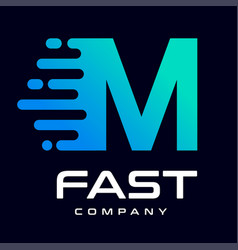 Modern Fast Letter M Logo This Font With Speed