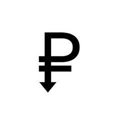 Ruble Down Icon Simple Design