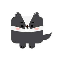 Square Badger Forest Animal Face With Paws Icon