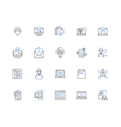 Chemical Physics Line Icons Collection Quantum