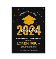 Graduation Ceremony Invitation Card Black