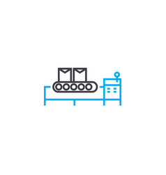 Manufacturing Facility Linear Icon Concept