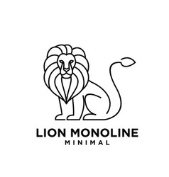 Minimal Mono Line Lion Logo Design