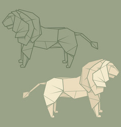 Set Paper Origami Of Lion