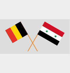 Syrian National Coalition And Belgium Flags