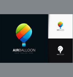 Air Balloon Logo Design With Gradient