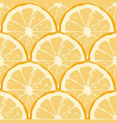 Citrus Fruit Seamless Pattern With Round