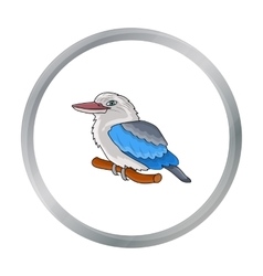 Kookaburra Sitting On Branch Icon In Cartoon Style