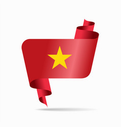 Vietnamese Flag Wavy Ribbon Background