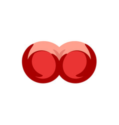 Big Woman Boobs In Cartoon Style Red Bra