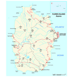 Roadap Of The Portuguese Azores Island Flores