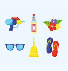 Bundle Six Songkran Festival Set Icons