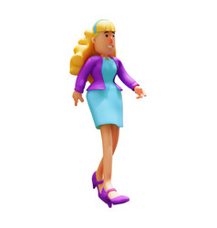 Business Woman Cartoon Character Walking