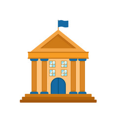 Town Hall Building Icon With Flat Style