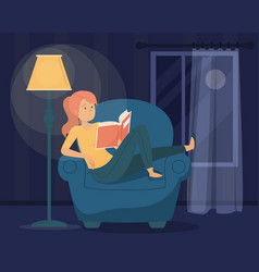 Woman Reading Book In Dark Female Character