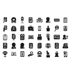 Candidate Icons Set Simple Work Team