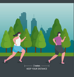 Women Jogging And Keeping Social Distance