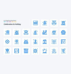 25 Celebration Holiday Blue Icon Pack